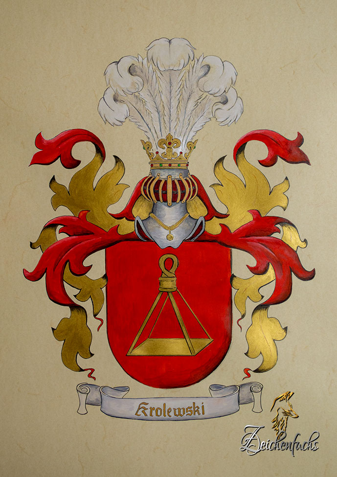 handgemaltes Wappen mit Aquarell